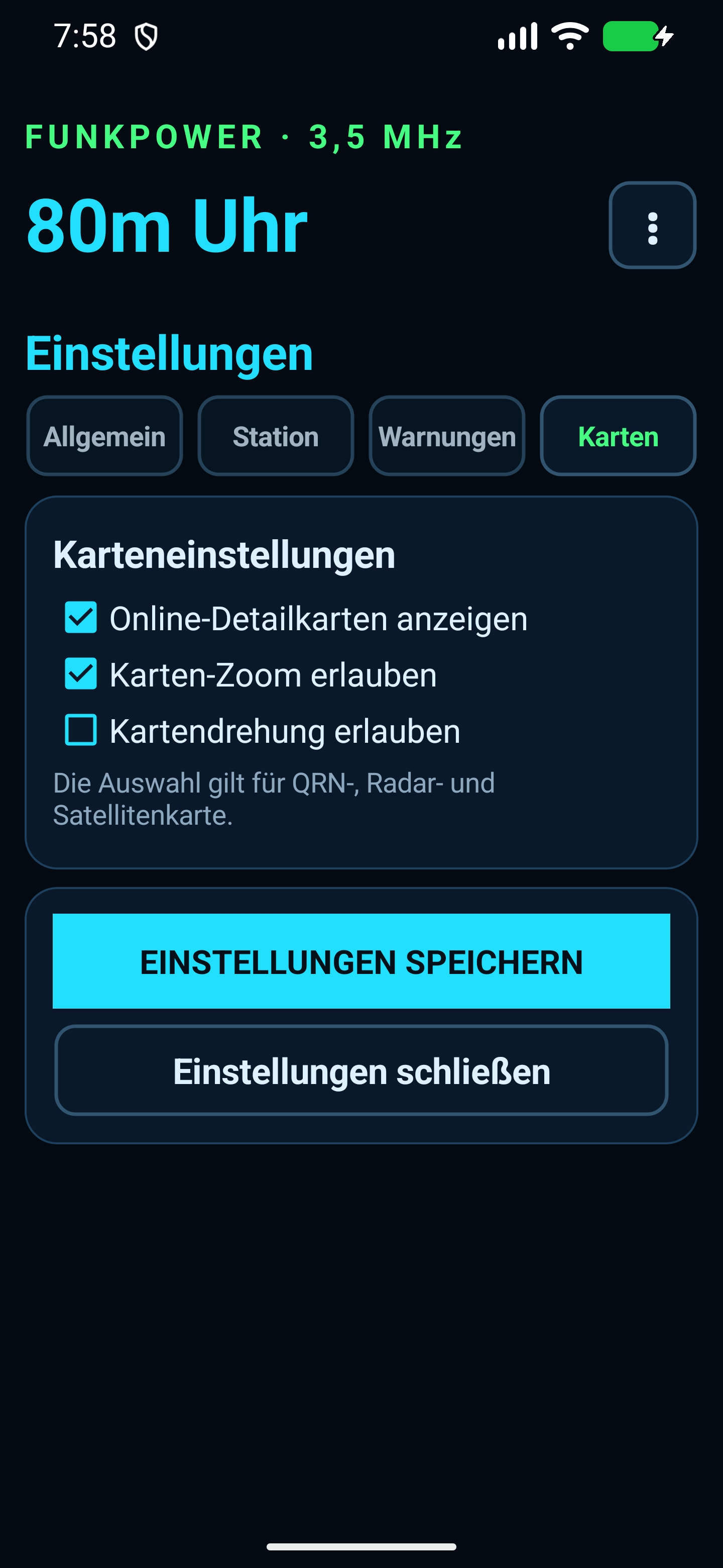 Reiter Karten mit Zoom- und Drehoptionen